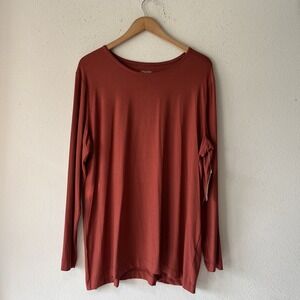 Chico's The Ultimate Tee Essential Layer Top Round Neck Long Sleeve Size XXL New